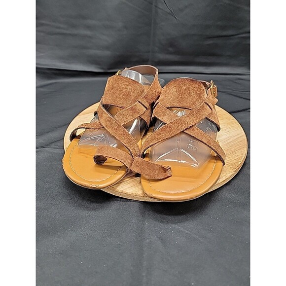 Franco Sarto Gia Brown Suede Strappy Sandals Size 8M - Picture 2 of 10